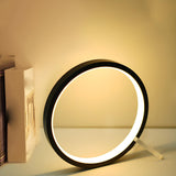 Modern Minimalist Circular LED Bedside Decor Table Lamp Image - 15