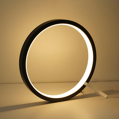 Modern Minimalist Circular LED Bedside Decor Table Lamp Image - 2