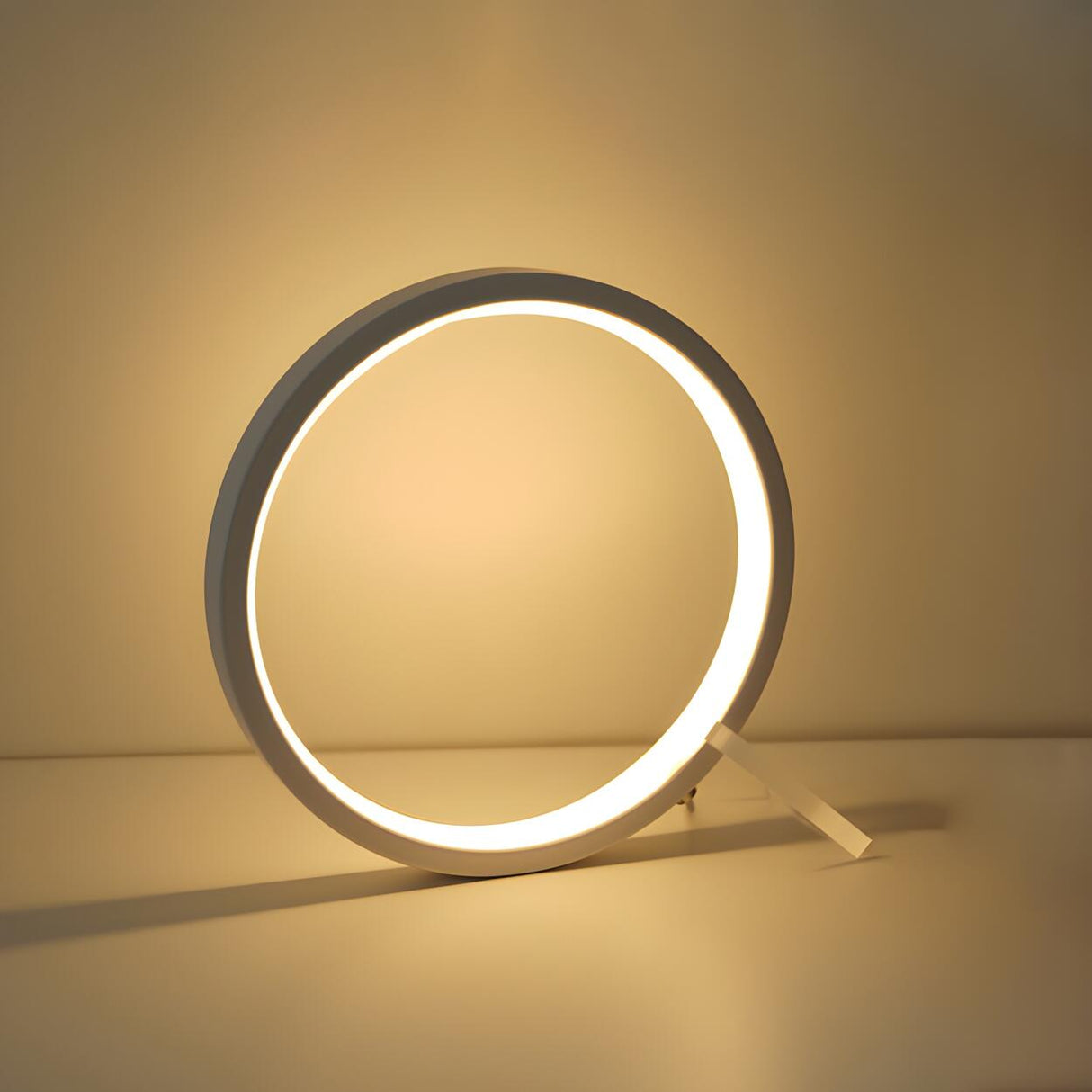 Modern Minimalist Circular LED Bedside Decor Table Lamp Image - 7