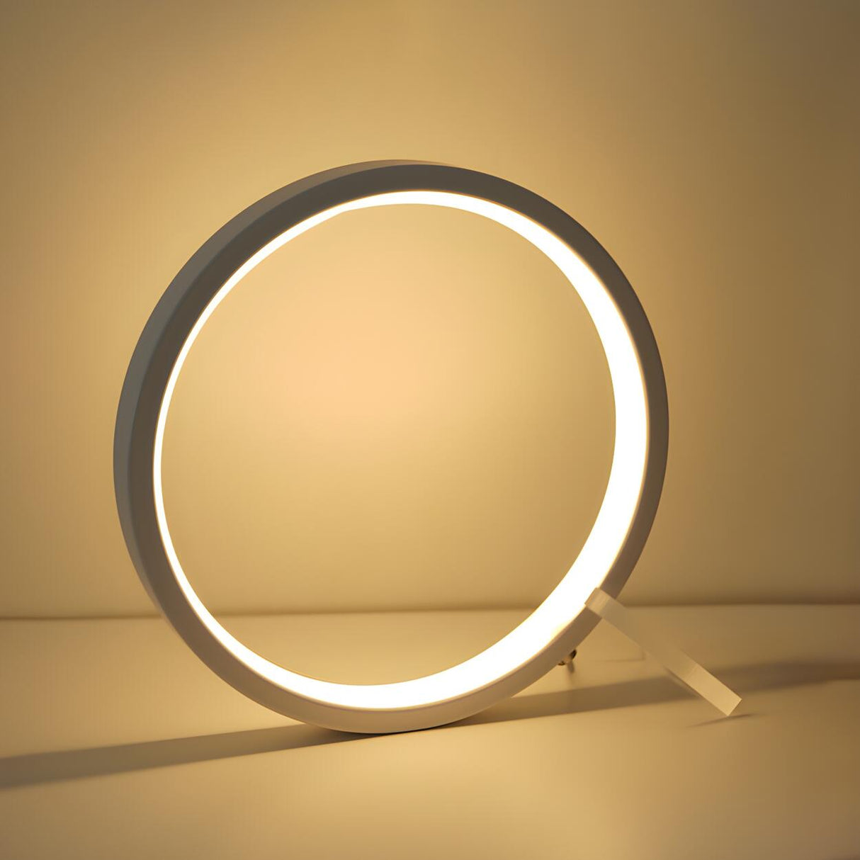 Modern Minimalist Circular LED Bedside Decor Table Lamp Image - 9