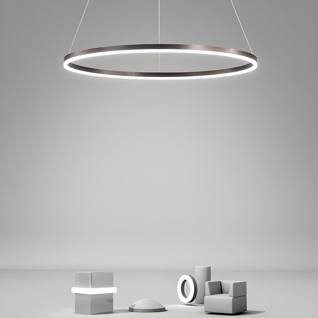 Modern Minimalist Circular LED Dining Room Pendant Light Image - 15