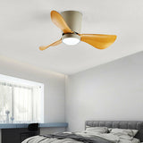 Modern Minimalist Cone 3 Blade LED Ceiling Fan Light Image - 1