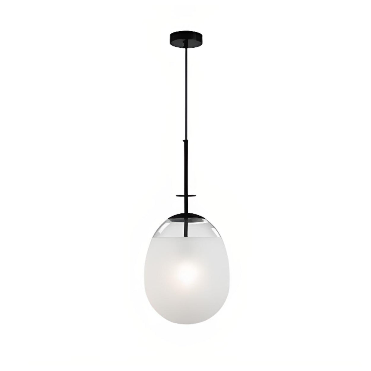 Modern Minimalist Cone Angular White Glass Pendant Light Image - 6