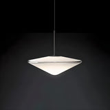 Modern Minimalist Cone Angular White Glass Pendant Light Image - 8