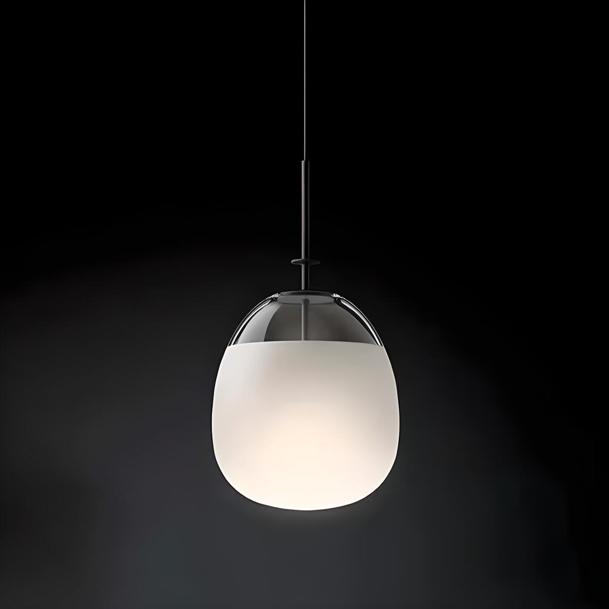 Modern Minimalist Cone Angular White Glass Pendant Light Image - 9