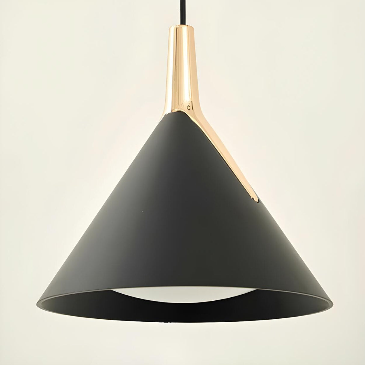 Modern Minimalist Cone White Acrylic Metal Pendant Light Image - 11