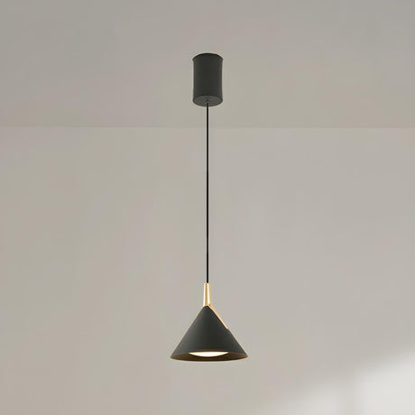 Modern Minimalist Cone White Acrylic Metal Pendant Light Image - 2