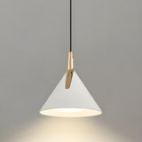 Modern Minimalist Cone White Acrylic Metal Pendant Light Image - 8