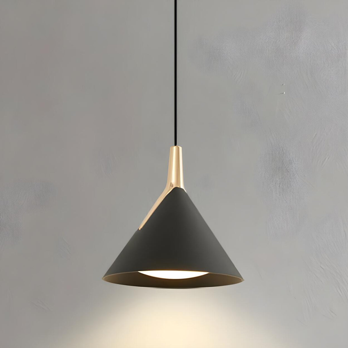 Modern Minimalist Cone White Acrylic Metal Pendant Light Image - 9