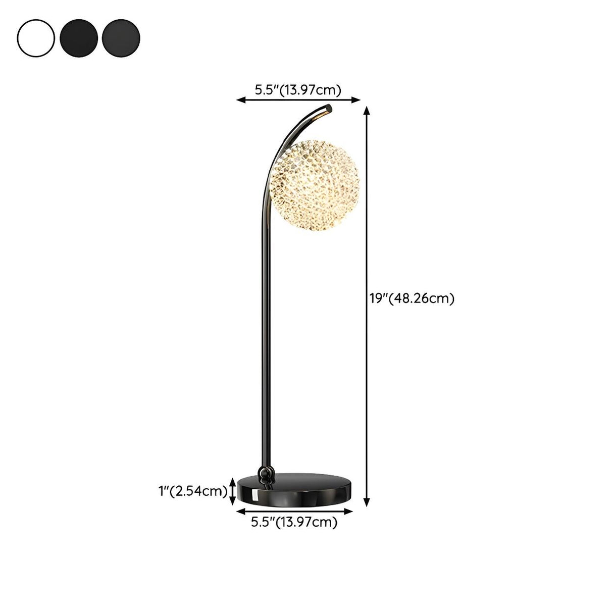 Modern Minimalist Crystal Ball Lampshade Table Lamp 