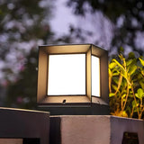 Modern Minimalist Cube Metal Outdoor Column Light Image - 1