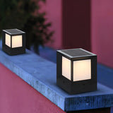 Modern Minimalist Cube Metal Outdoor Column Light Image - 14