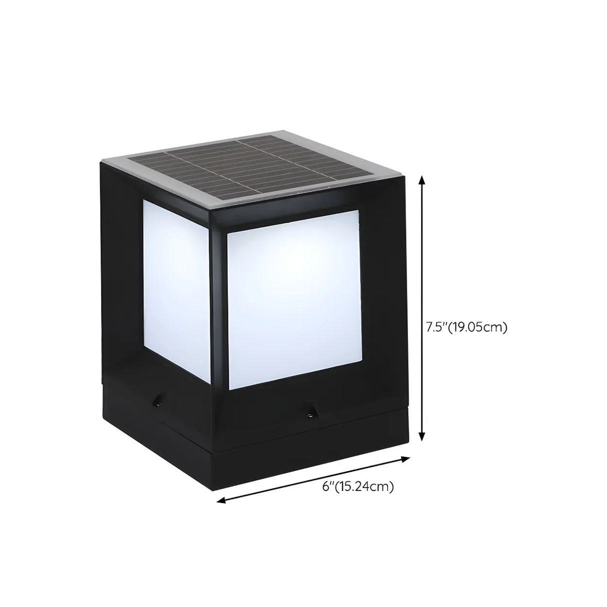 Modern Minimalist Cube Metal Outdoor Column Light Image - 17