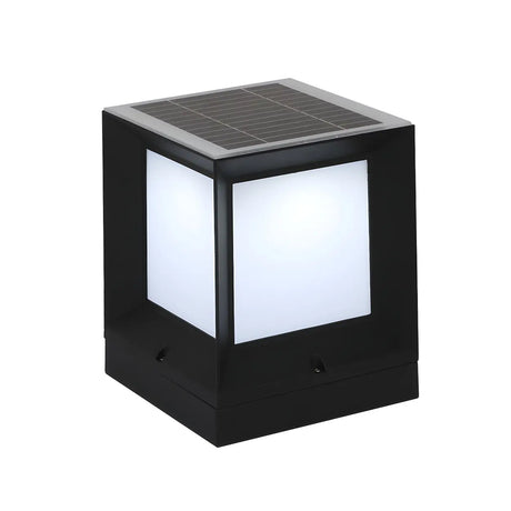 Modern Minimalist Cube Metal Outdoor Column Light Image - 2