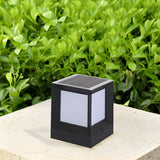 Modern Minimalist Cube Metal Outdoor Column Light Image - 4