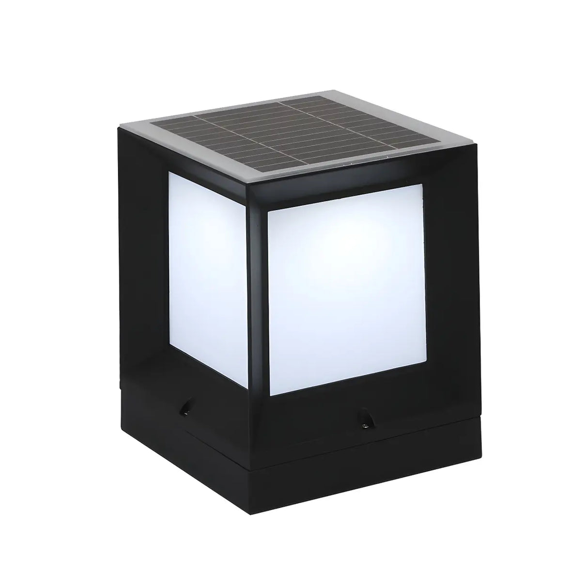 Modern Minimalist Cube Metal Outdoor Column Light Image - 6