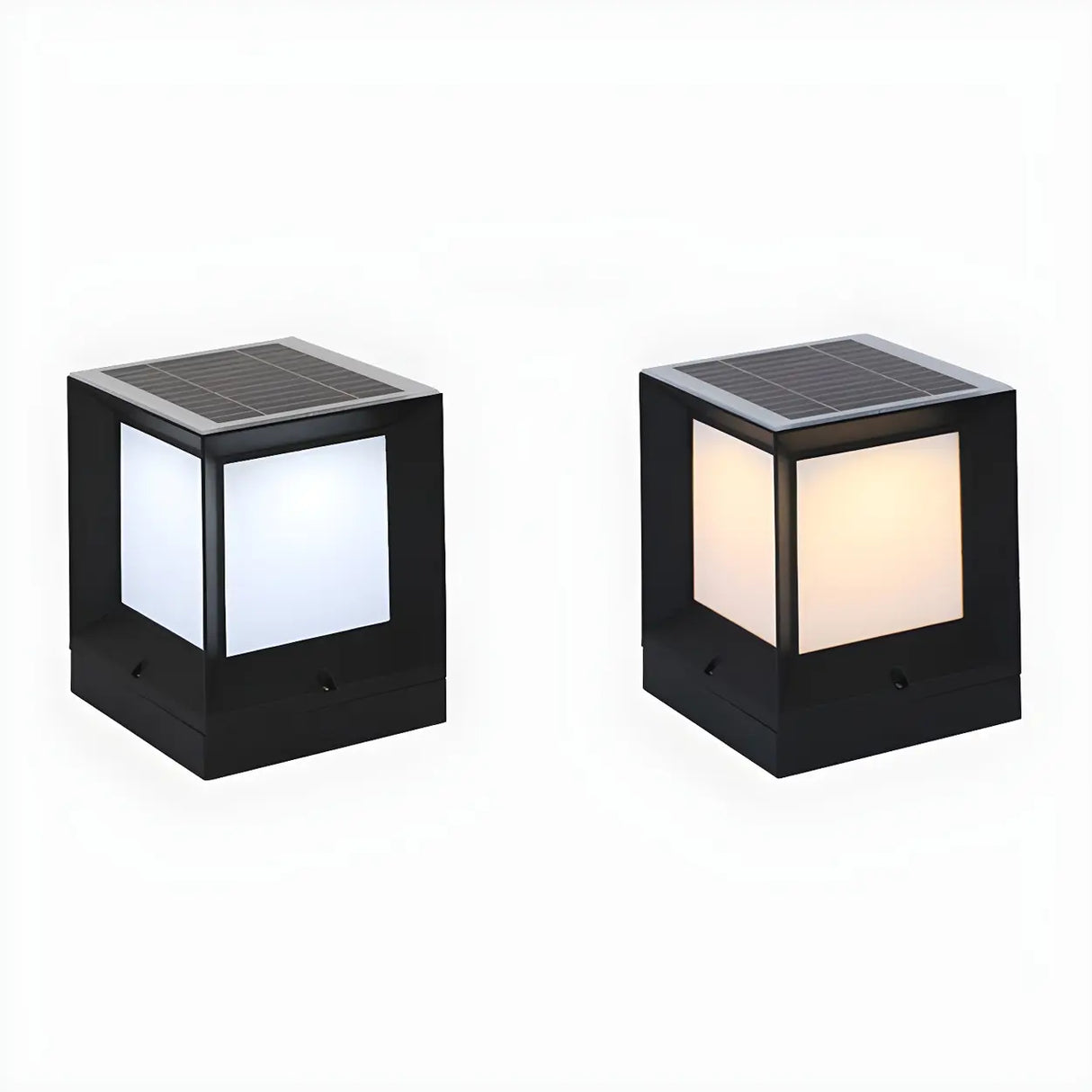 Modern Minimalist Cube Metal Outdoor Column Light Image - 7