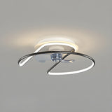 Modern Minimalist Curve Metal Ceiling Fan with Light Image - 6