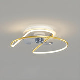 Modern Minimalist Curve Metal Ceiling Fan with Light Image - 7