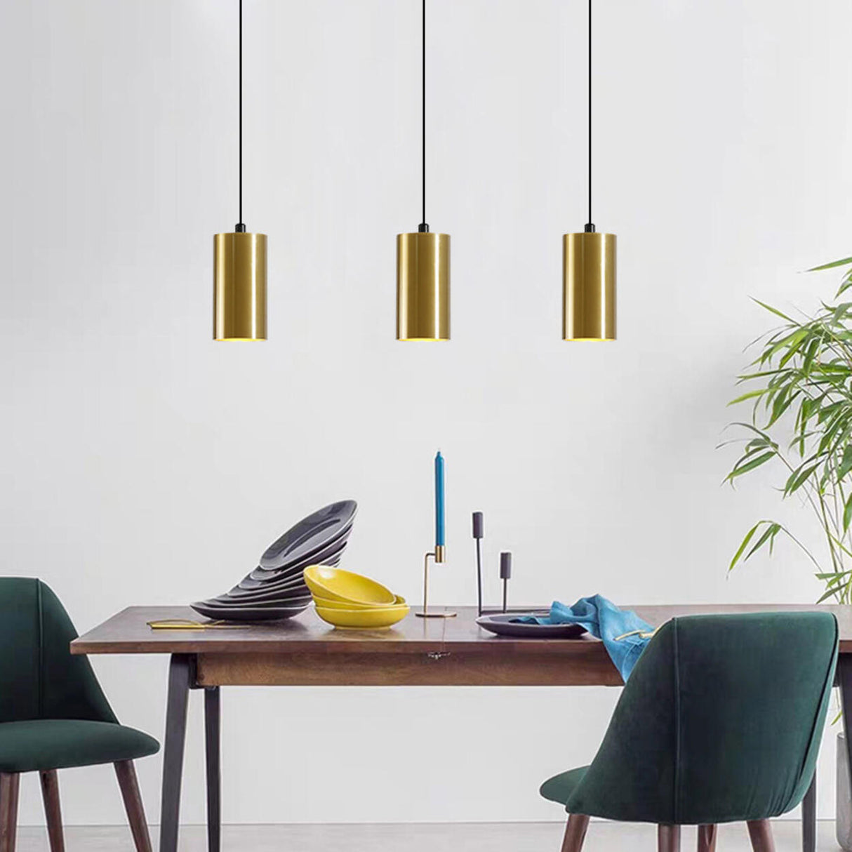 Modern Minimalist Cylinder Alloy Pendant Light Image - 1