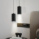 Modern Minimalist Cylinder Alloy Pendant Light Image - 15