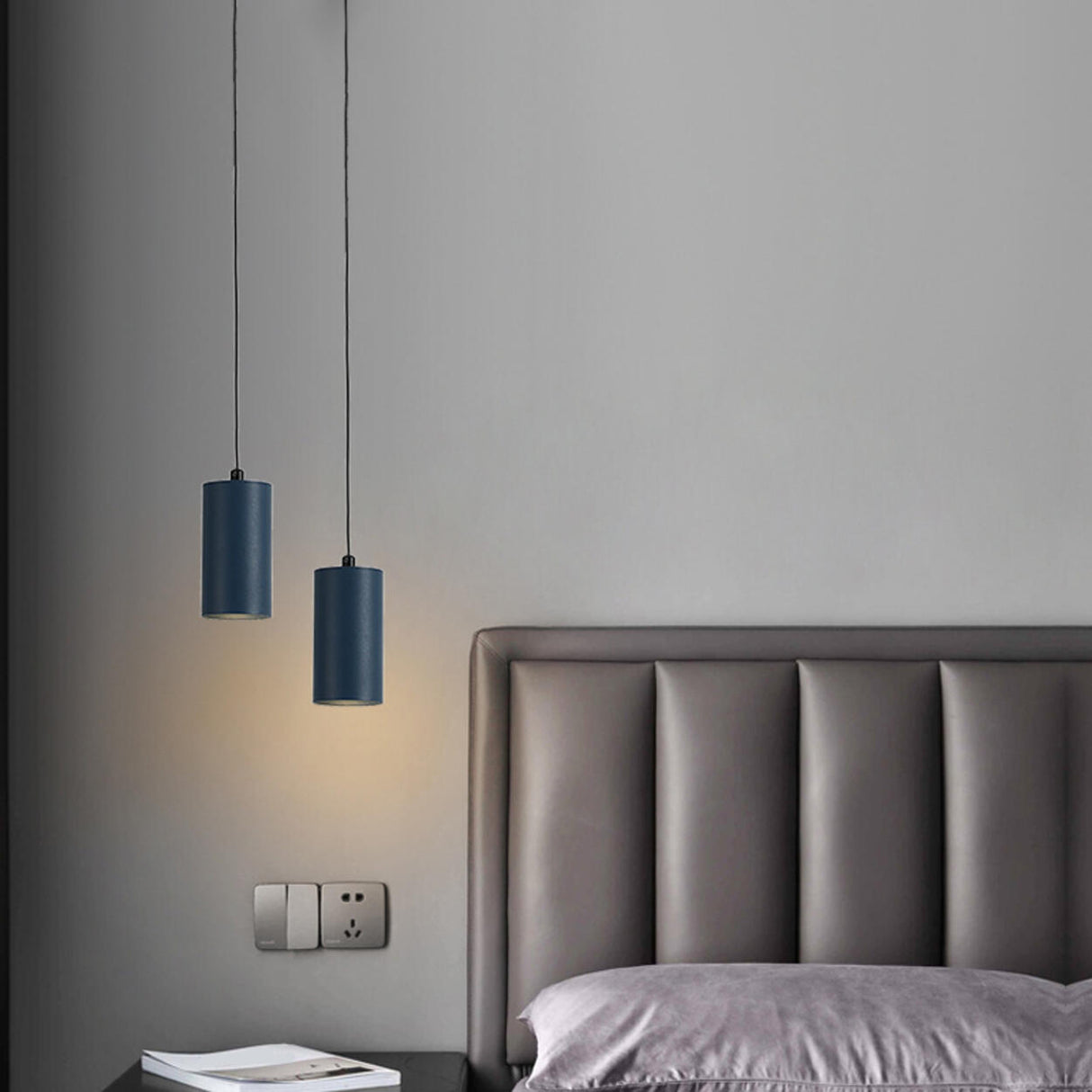 Modern Minimalist Cylinder Alloy Pendant Light Image - 16