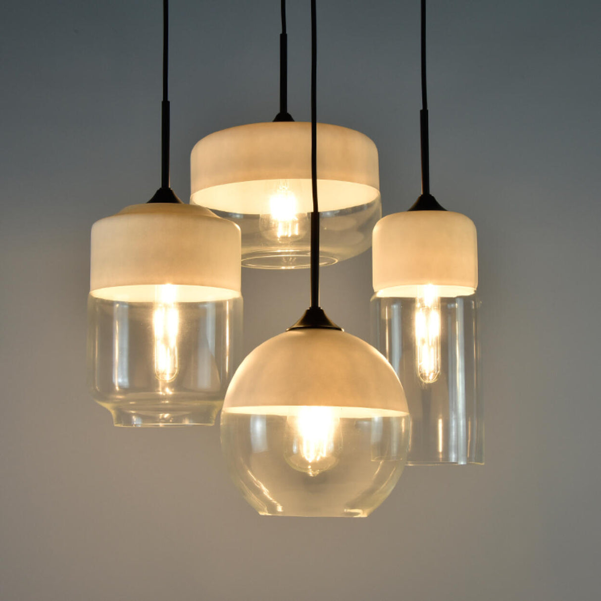 Modern Minimalist Cylinder Clear Glass Pendant Lights Image - 16