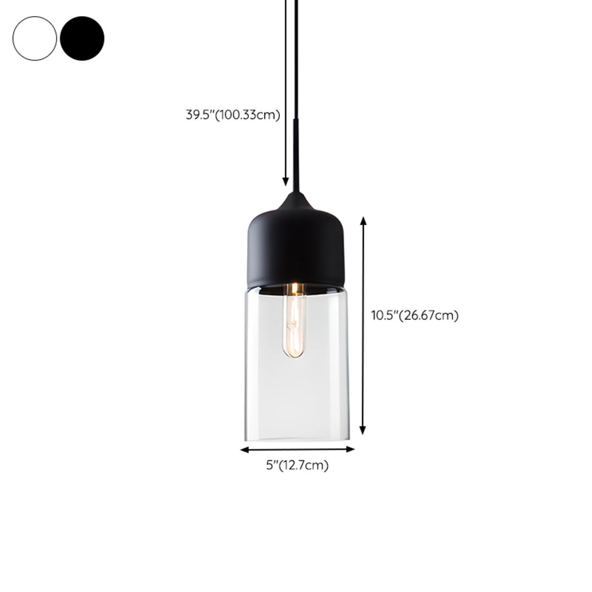 Modern Minimalist Cylinder Clear Glass Pendant Lights Image - 23