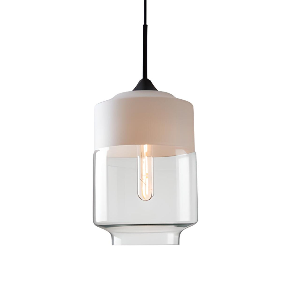 Modern Minimalist Cylinder Clear Glass Pendant Lights Image - 4