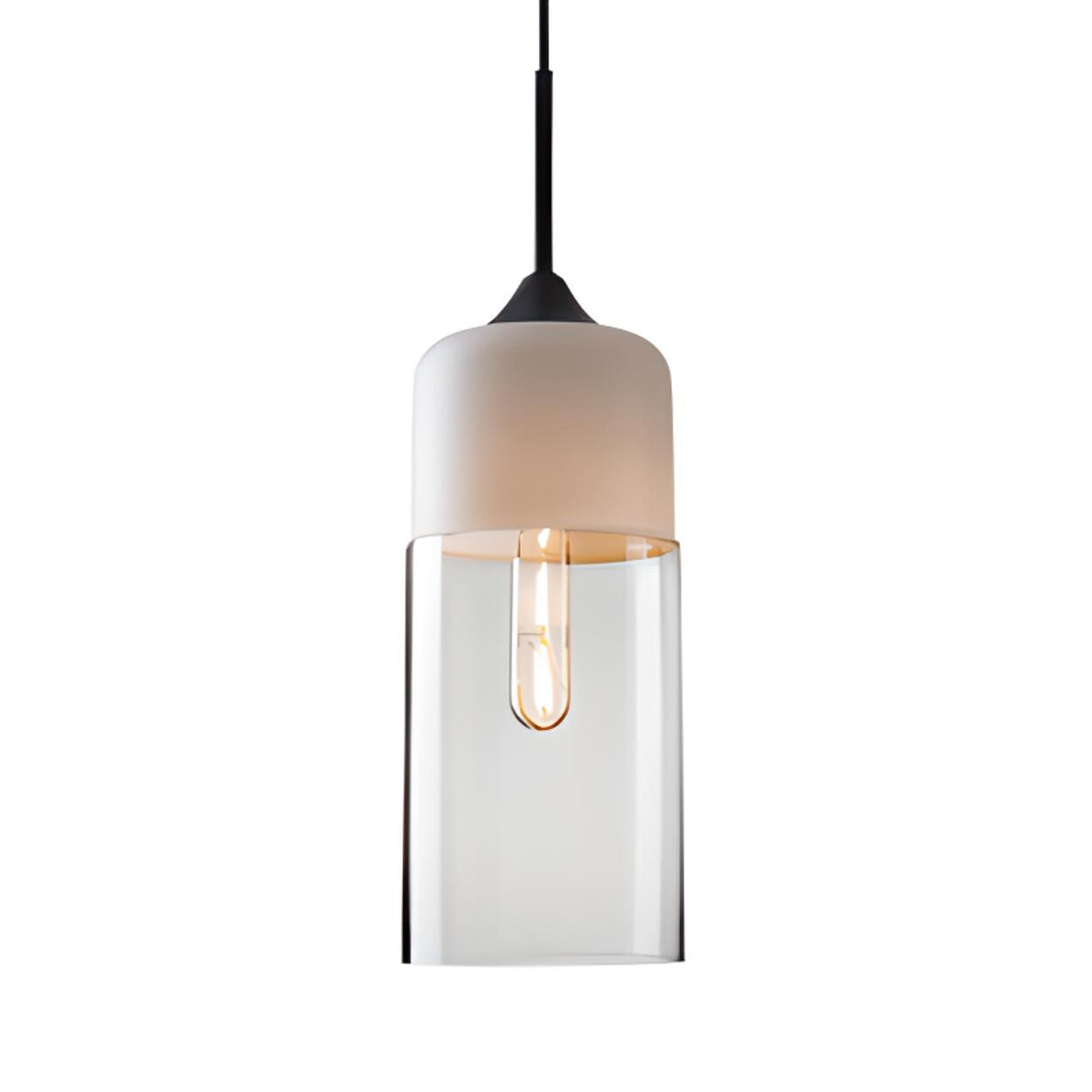 Modern Minimalist Cylinder Clear Glass Pendant Lights Image - 7