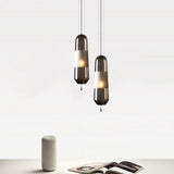 Modern Minimalist Cylindrical Glass Pendant Light Image - 1