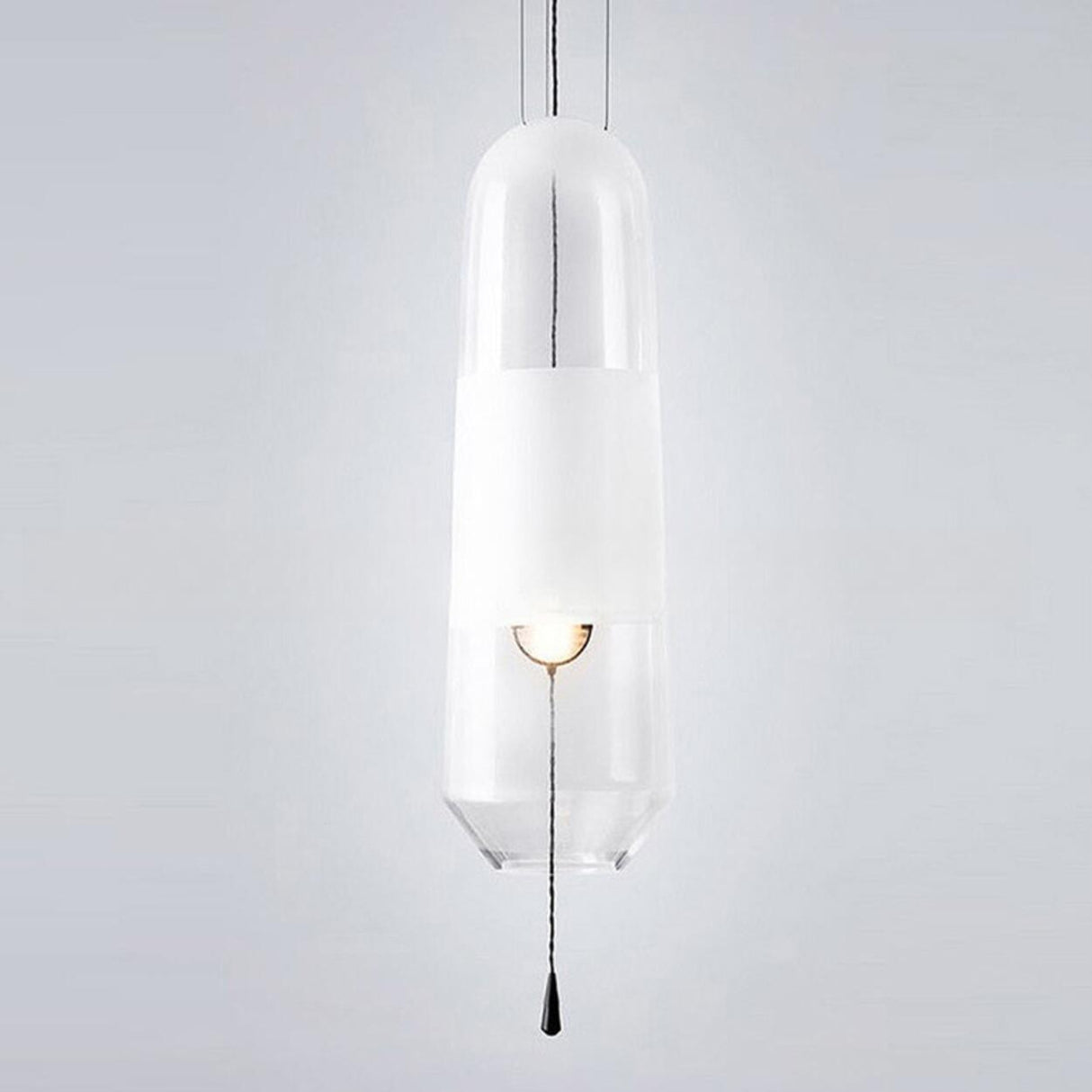 Modern Minimalist Cylindrical Glass Pendant Light Image - 10