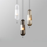 Modern Minimalist Cylindrical Glass Pendant Light Image - 11