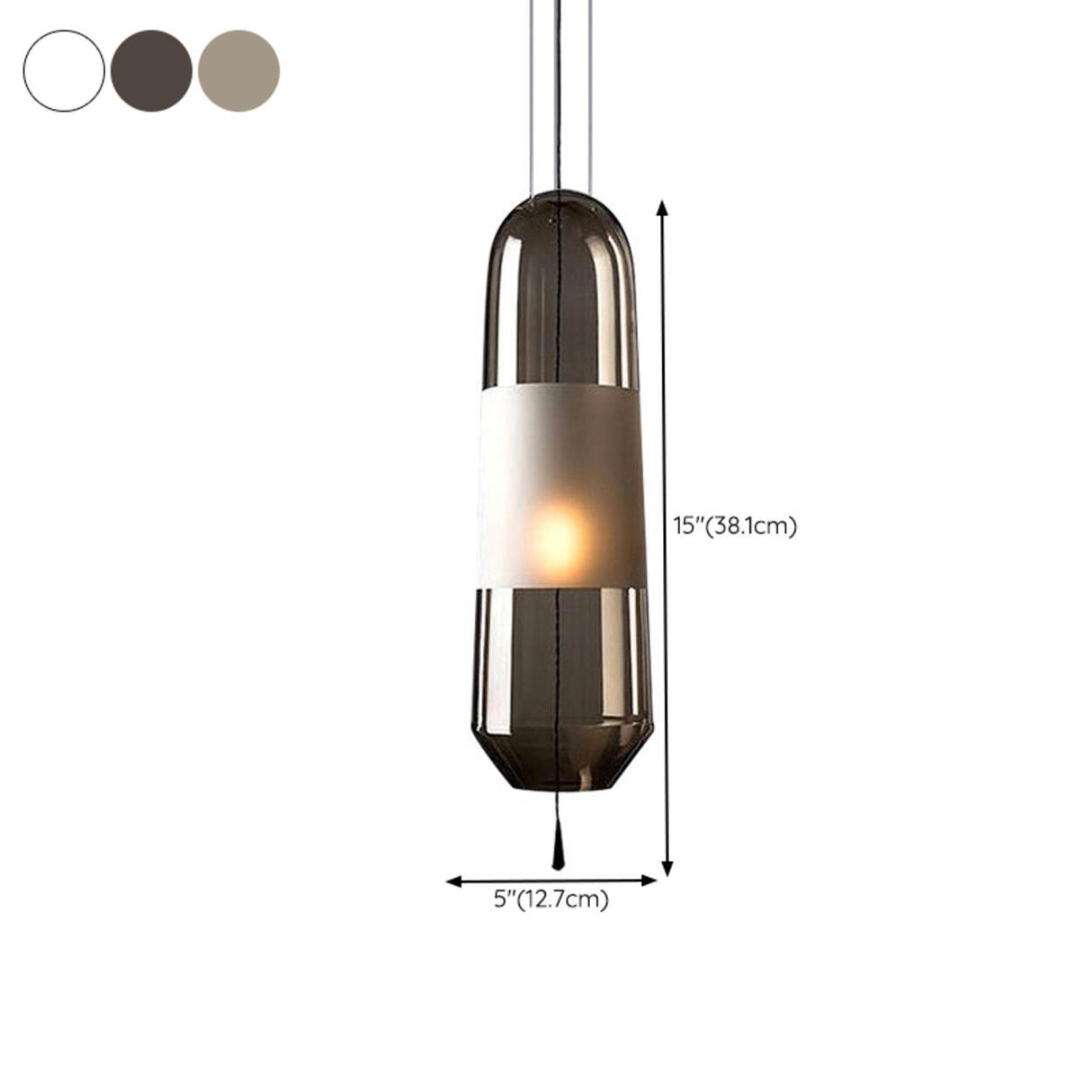 Modern Minimalist Cylindrical Glass Pendant Light 