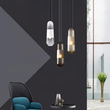 Modern Minimalist Cylindrical Glass Pendant Light Image - 4