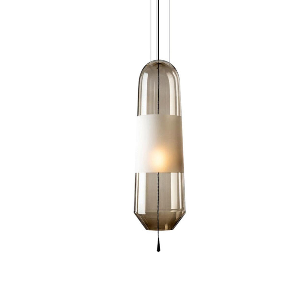 Modern Minimalist Cylindrical Glass Pendant Light Image - 6