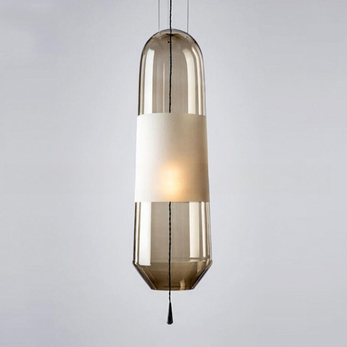 Modern Minimalist Cylindrical Glass Pendant Light Image - 8