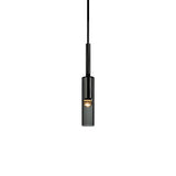 Modern Minimalist Cylindrical Gray Glass Pendant Light Image - 6