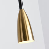 Modern Minimalist Dining Room Brass Cone Pendant Light Image - 7