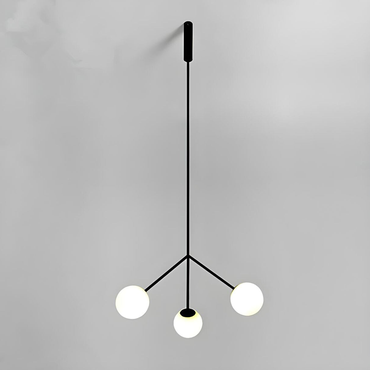 Modern Minimalist Dining Room White Globe Pendant Chandelier Image - 1