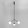 Modern Minimalist Dining Room White Globe Pendant Chandelier Image - 1