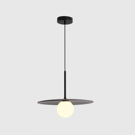 Modern Minimalist Disc and Globe MIni Pendant Light Image - 2