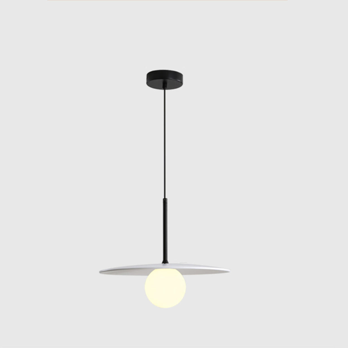 Modern Minimalist Disc and Globe MIni Pendant Light Image - 3