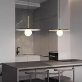 Modern Minimalist Disc and Globe MIni Pendant Light Image - 4