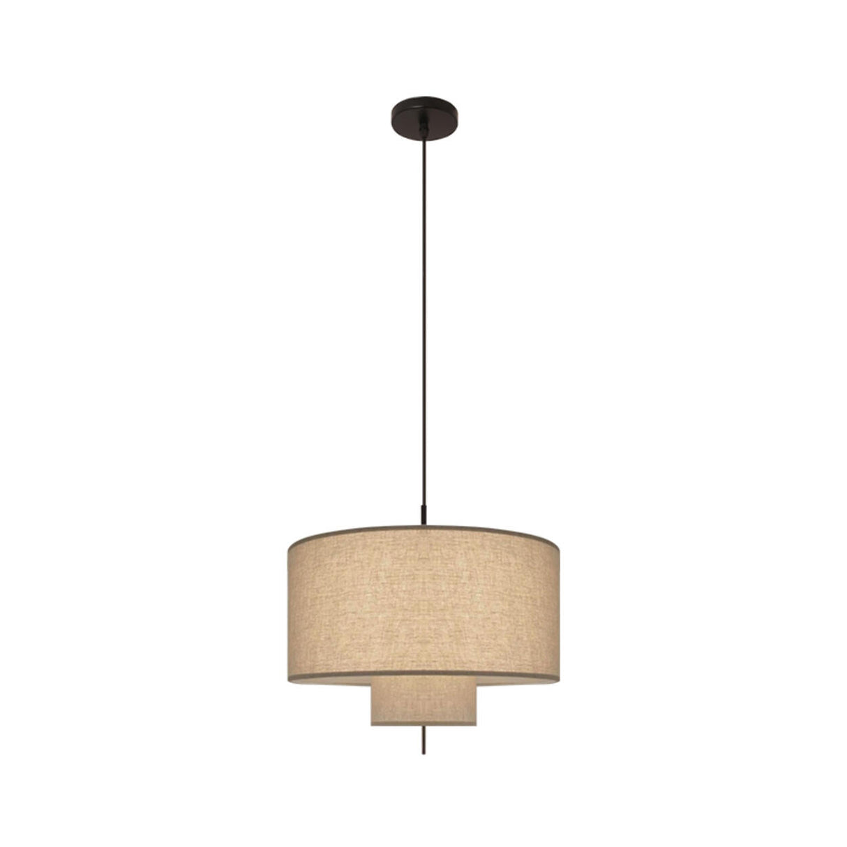 Modern Minimalist Fabric Cylinder Living Room Pendant Light Image - 5