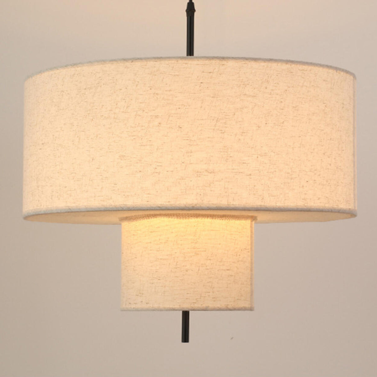 Modern Minimalist Fabric Cylinder Living Room Pendant Light Image - 6