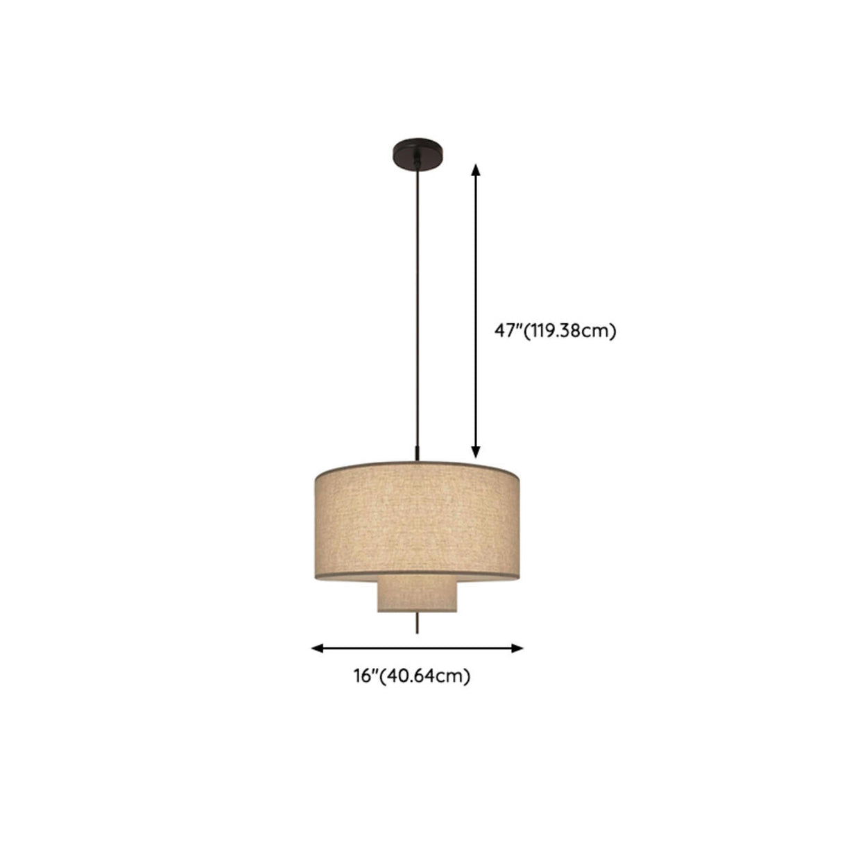 Modern Minimalist Fabric Cylinder Living Room Pendant Light 