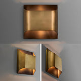 Modern Minimalist Flattened Tube Brass Wall Sconce Image - 12