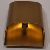 Modern Minimalist Flattened Tube Brass Wall Sconce Image - 14