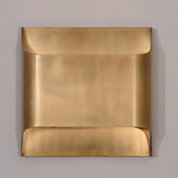 Modern Minimalist Flattened Tube Brass Wall Sconce Image - 15